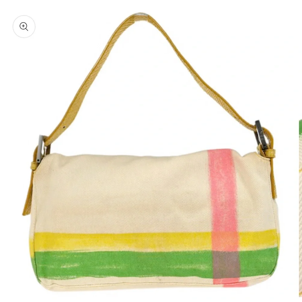 FENDI baguette Python Yellow White Beaded Vintage Bag - Picture 2 of 10